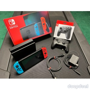 Nintendo Switch Console Neon Blue/Red Joy-Con Bundle w/ Pro Controller