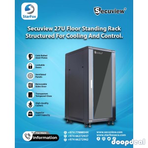 Secuview 27U Floor Standing Rack Structured For Cooling And Control.