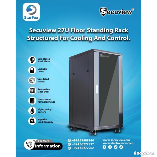 Secuview 27U Floor Standing Rack Structured For Cooling And Control.