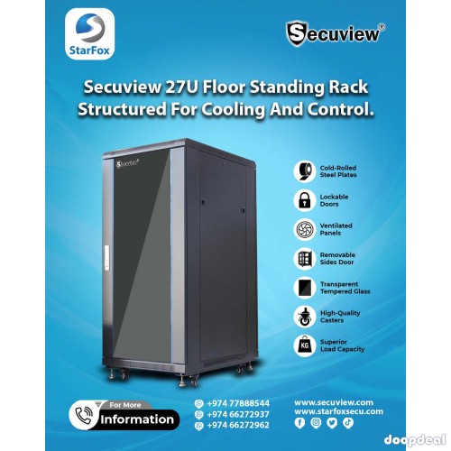 Secuview 27U Floor Standing Rack Structured For Cooling And Control.