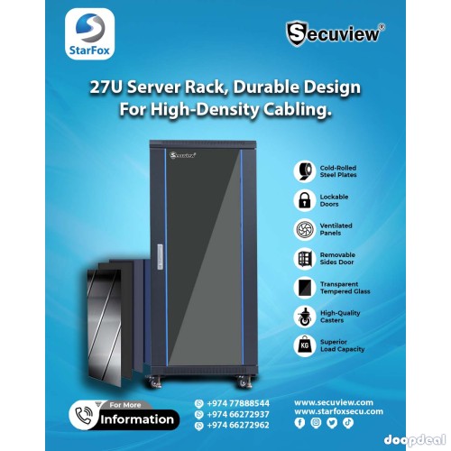 Secuview 27U Floor Standing Rack Structured For Cooling And Control.