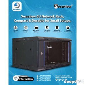 Secuview 6U Network Rack, Compact & Durable for Small Setups.
