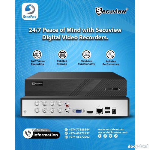 24/7 Peace of Mind with Secuview Digital Video Recorders.