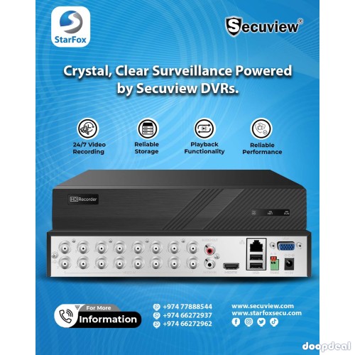 24/7 Peace of Mind with Secuview Digital Video Recorders.
