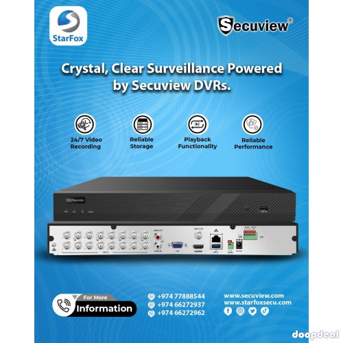 24/7 Peace of Mind with Secuview Digital Video Recorders.