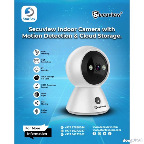 Secuview Indoor Camera with Motion Detection & Cloud Storage.
