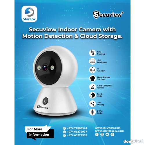 Secuview Indoor Camera with Motion Detection & Cloud Storage.