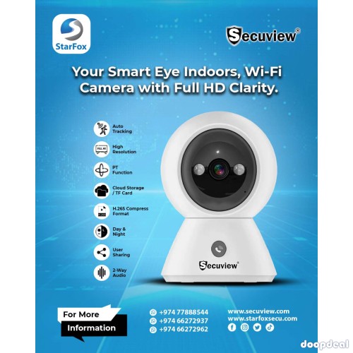 Secuview Indoor Camera with Motion Detection & Cloud Storage.