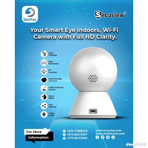 Secuview Indoor Camera with Motion Detection & Cloud Storage.