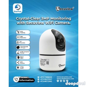 Crystal-Clear 3MP Monitoring with Secuview Wi-Fi Camera.