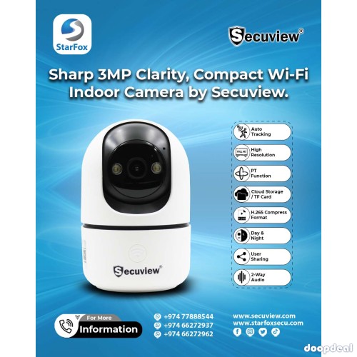 Crystal-Clear 3MP Monitoring with Secuview Wi-Fi Camera.