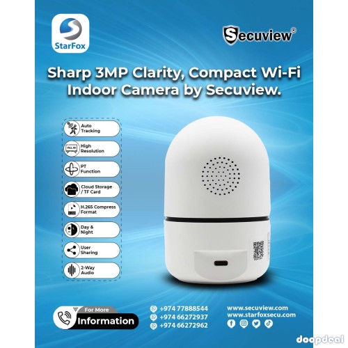 Crystal-Clear 3MP Monitoring with Secuview Wi-Fi Camera.